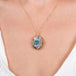 Cavansite nest necklace on model