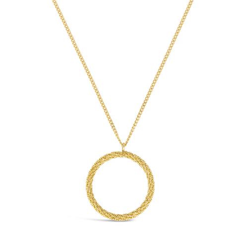 Circle Stardust Necklace in 18k Gold