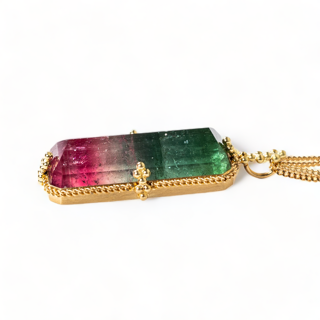 Classic Watermelon Tourmaline Necklace – Amáli Jewelry