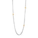 Oxidized silver necklace with double gold hoops