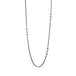Oxidized silver and gold necklace with london blue topaz on white background
