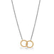 Oxidized silver necklace with interlocking 18k gold hoops