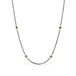 Clsoe up of oxidized silver necklace with Black Diamonds