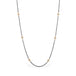 Pearl Petite Stone Necklace in Oxidized Silver and 18k Gold