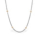 Pearl Petite Stone Necklace in Oxidized Silver and 18k Gold