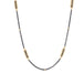 Black Diamond Textile Station Necklace in Oxidized Silver and 18k Gold