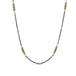 Blue Diamond Textile Station Necklace in Oxidized Silver and 18k Gold