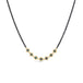 Blue Diamond Textile Row Necklace in Oxidized Silver and 18k Gold