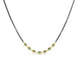 Emerald Textile Row Necklace in Oxidized Silver and 18k Gold