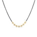 Silver Diamond Textile Row Necklace in Oxidized Silver and 18k Gold