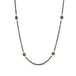 Black Diamond Textile Necklace in Oxidized Silver and 18k Gold