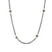 Blue Diamond Textile Necklace in Oxidized Silver and 18k Gold