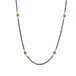 Emerald Textile Necklace in Oxidized Silver and 18k Gold