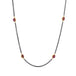 Ruby Textile Necklace in Oxidized Silver and 18k Gold