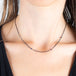 Lapis Petite Stone Necklace in Oxidized Silver and 18k Gold