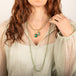 Emerald necklace look on model