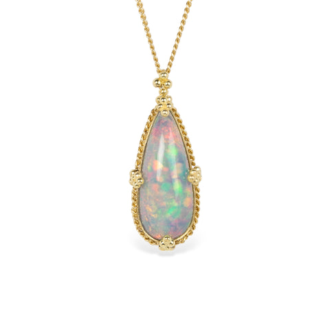Ethiopian Opal and 18k Gold Necklace