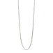 Oxidized silver necklace with 18k gold hoops on white background