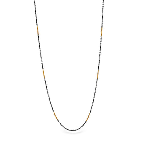 Oxidized silver and 18k gold necklace