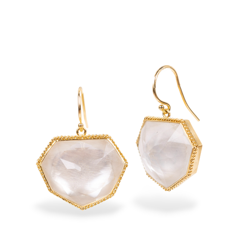 Geometric Rock Crystal Earrings