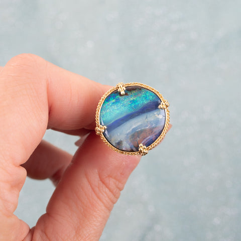 Boulder Opal Lagoon Ring