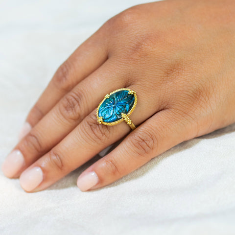 Carved Labradorite Ring