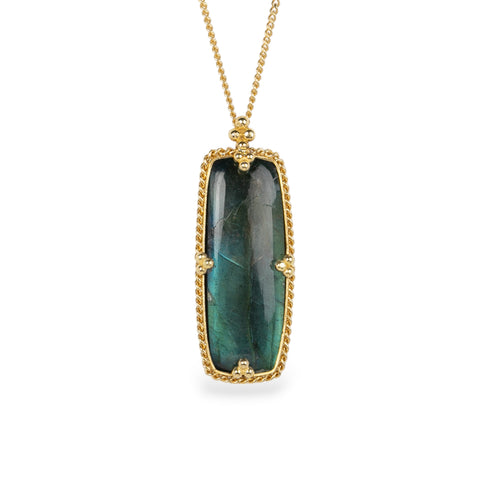 Labradorite and 18k gold necklace