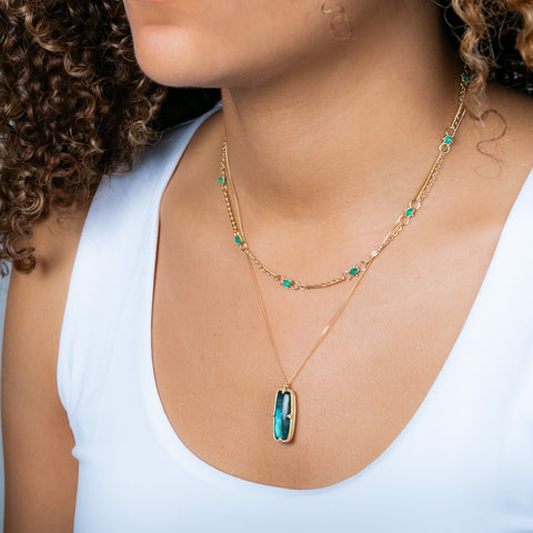 Labradorite and 18k gold necklace