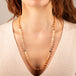 Moonstone textile necklace on model