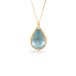 Aquamarine necklace on white background