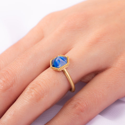 Moonstone ring on model