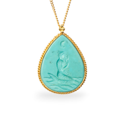 Mermaid necklace on white background
