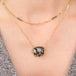 Obsidian Elephant and Gold Necklace