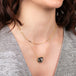 Obsidian Elephant and Gold Necklace