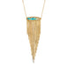 Handcrafted necklace made of opalized wood and 18k gold with a gold tassel adornment
