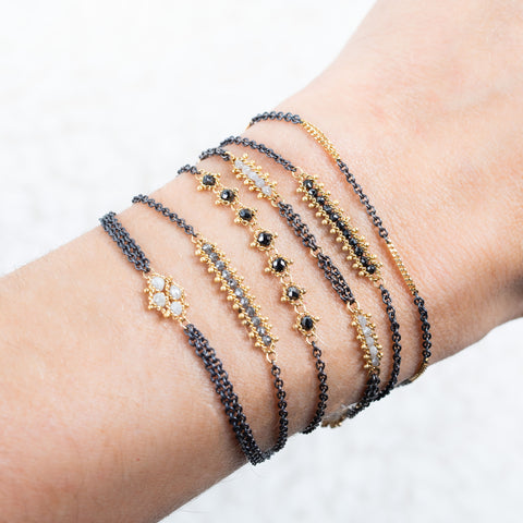 Mixed metals bracelet stack