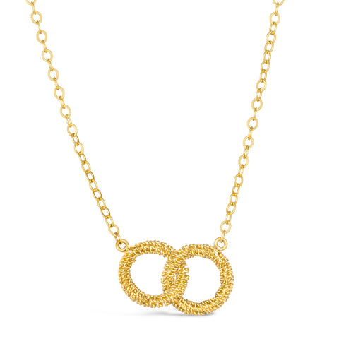 Petite Interlocking Circles Necklace in 18k Gold