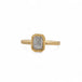 Silver Diamond and 18k Gold Ring