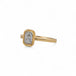 Silver Diamond and 18k Gold Ring