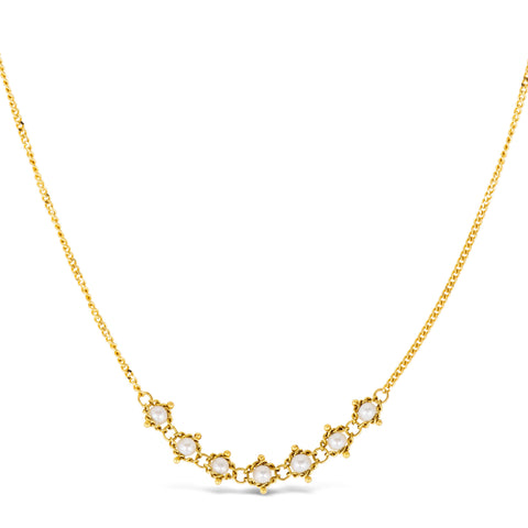 Pearl Textile Row Necklace in 18k Gold