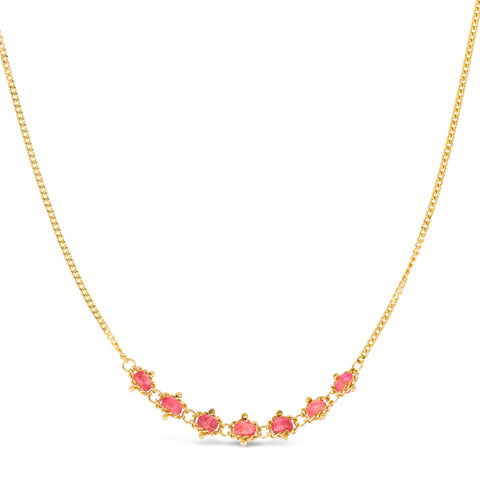 Spinel Textile Row Necklace in 18k Gold