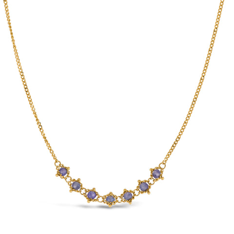 Tanzanite Textile Row Necklace in 18k Gold