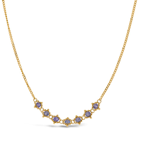 Petite Textile Row Necklace in Tanzanite