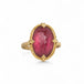 18k yellow gold and pink tourmaline oval ring.