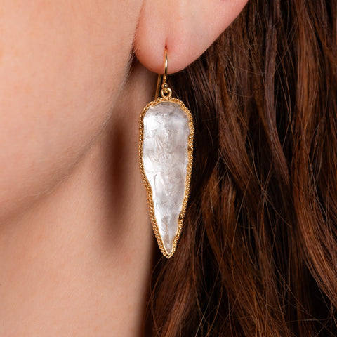 Icicle earrings close up