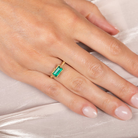 Emerald and 18k Gold Ring