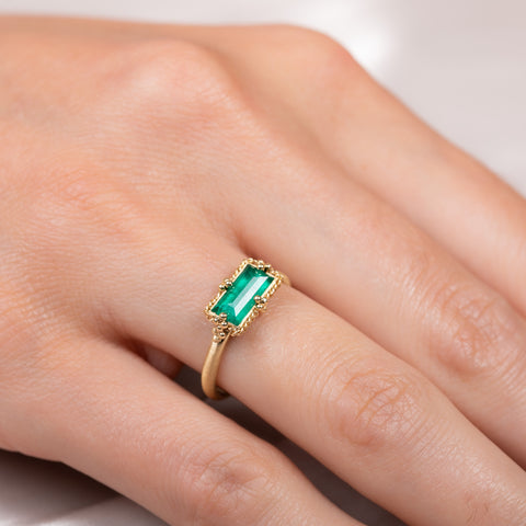 Emerald and 18k Gold Ring