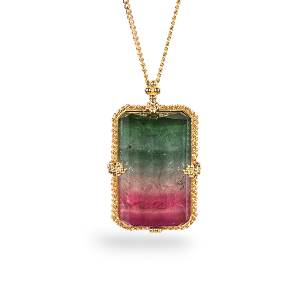 Watermelon tourmaline necklace online