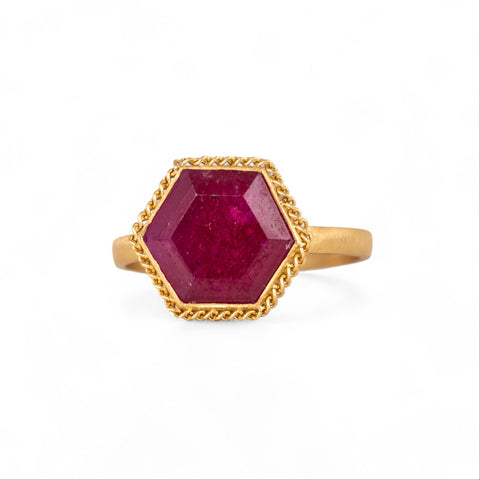Ruby and gold ring
