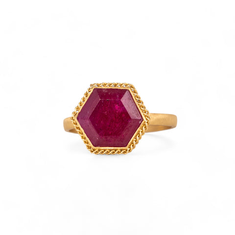 Ruby and gold ring
